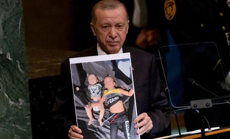 Erdoğan, Asım bebek ve ağabeyinin fotoğrafıyla BM'den dünyaya seslendi