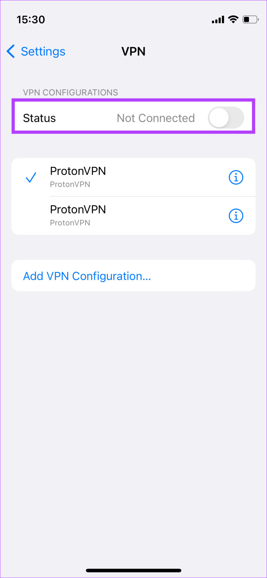 VPN'yi devre dışı bırak