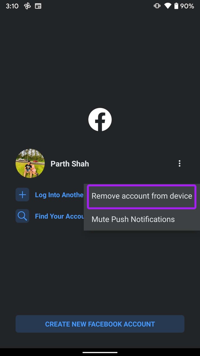 Android'de facebook hesabını kaldırma