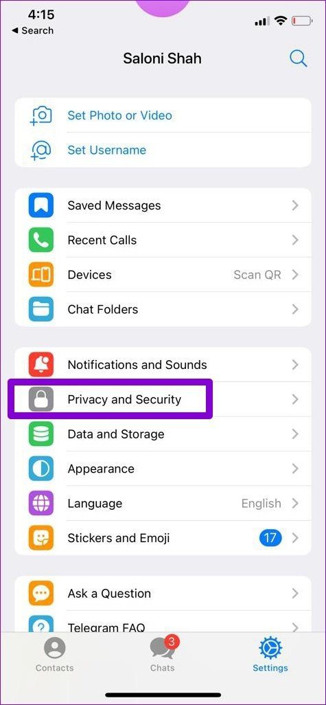 Telegram for i Phone'da Gizlilik ve Güvenlik Ayarları