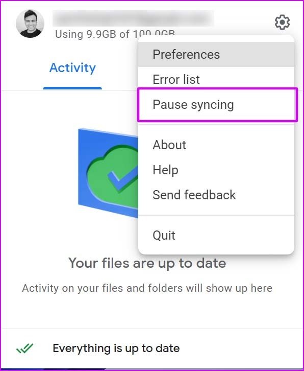 Windows'ta senkronizasyonu duraklat