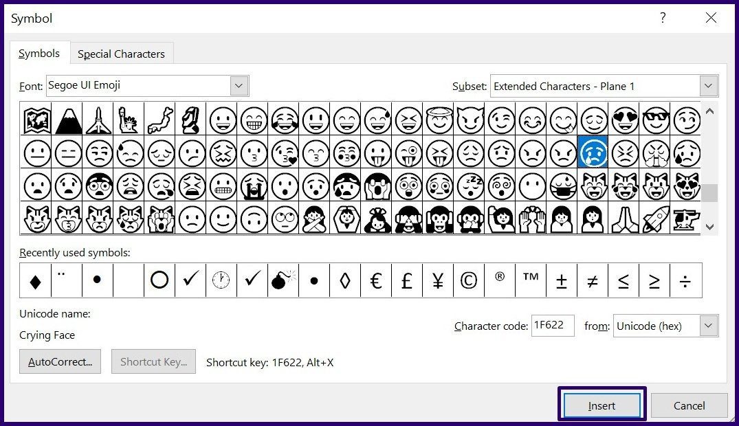 Microsoft görünüm adım 10'da emoji nasıl eklenir