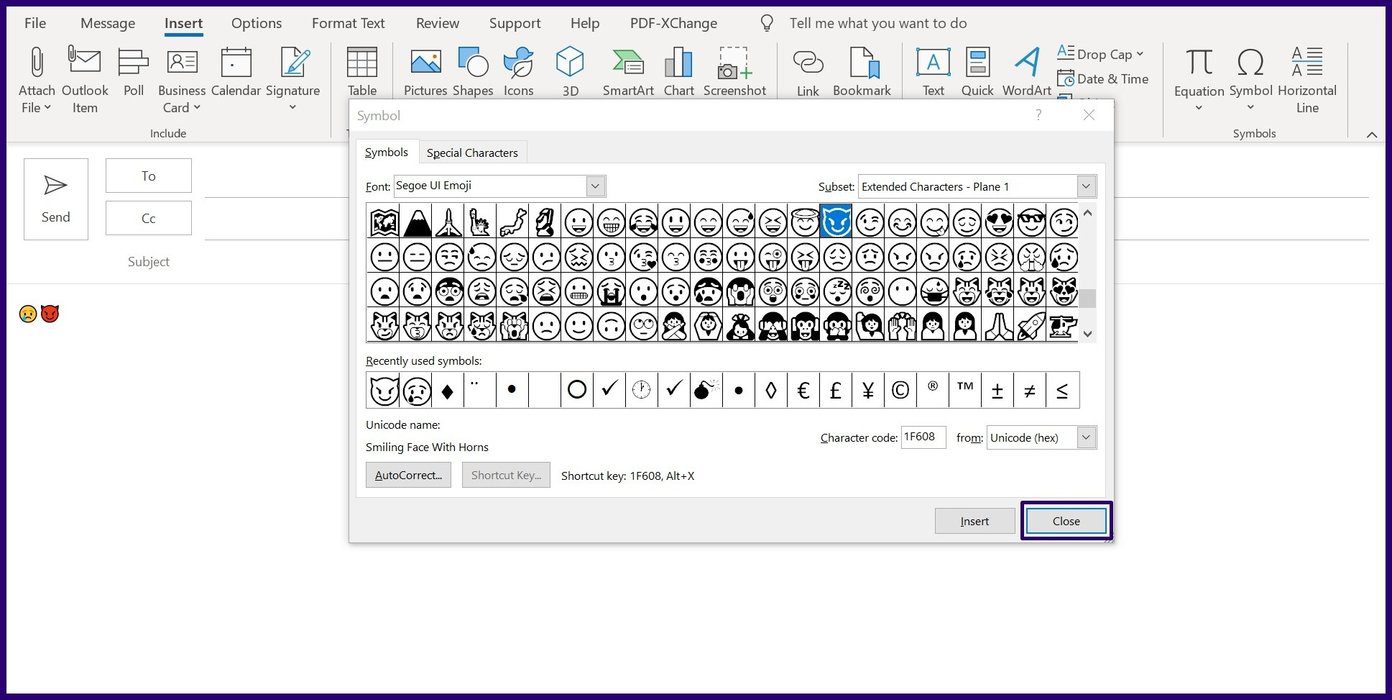 Microsoft görünüm adım 11'de emoji nasıl eklenir