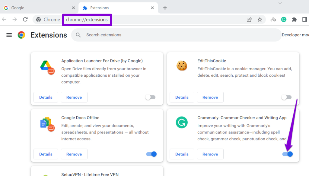 Chrome'da Uzantıları Devre Dışı Bırak