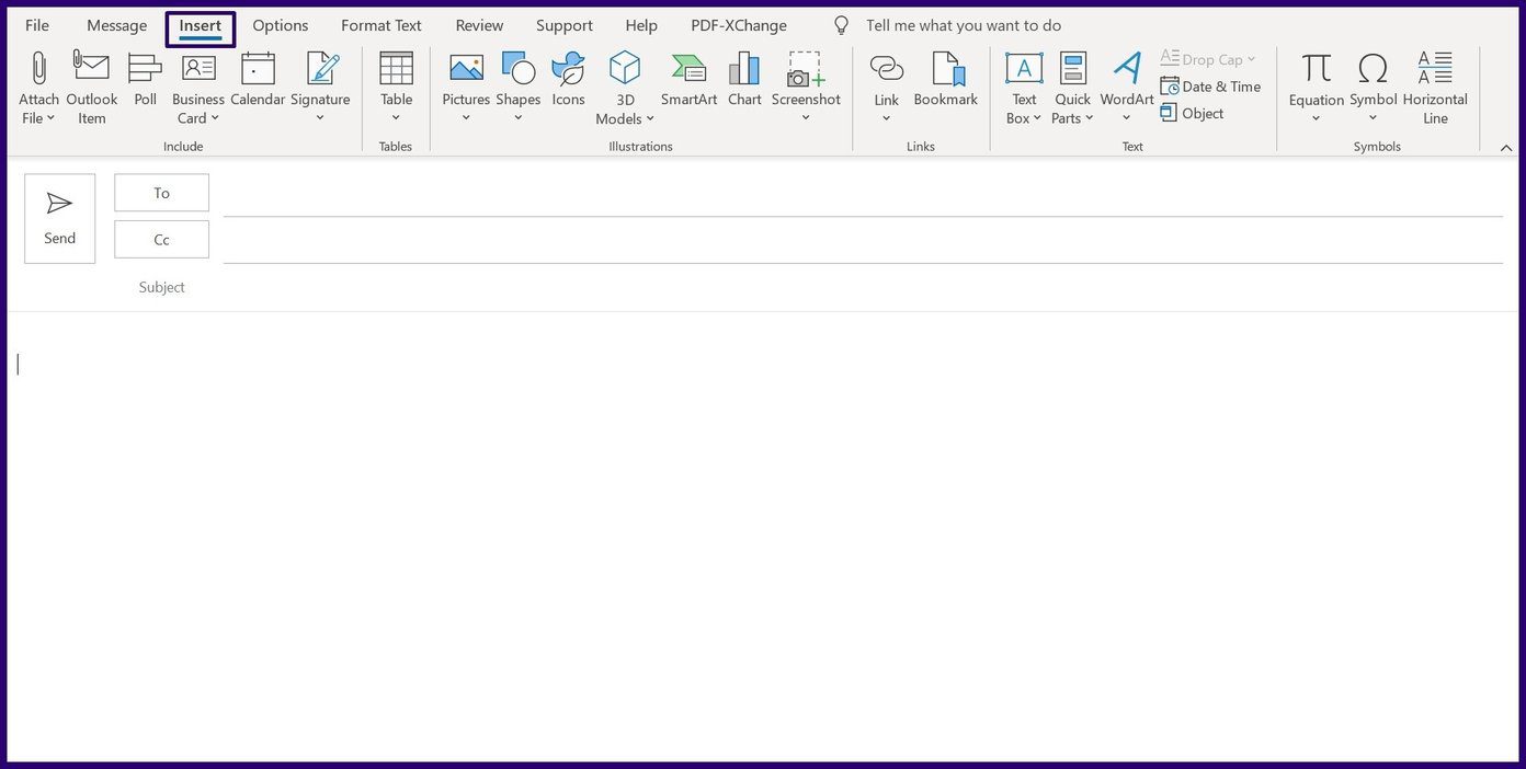 3. adım Microsoft Outlook'ta ekran görüntüleri nasıl eklenir