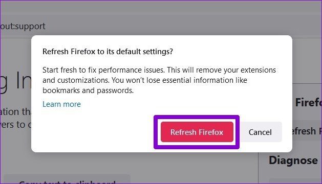 Firefox'u Yenilemeyi Onaylayın