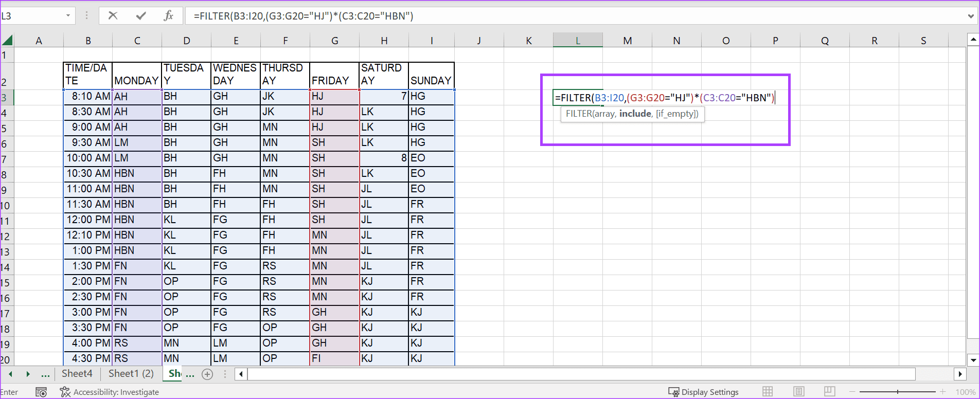 Criteria in include section