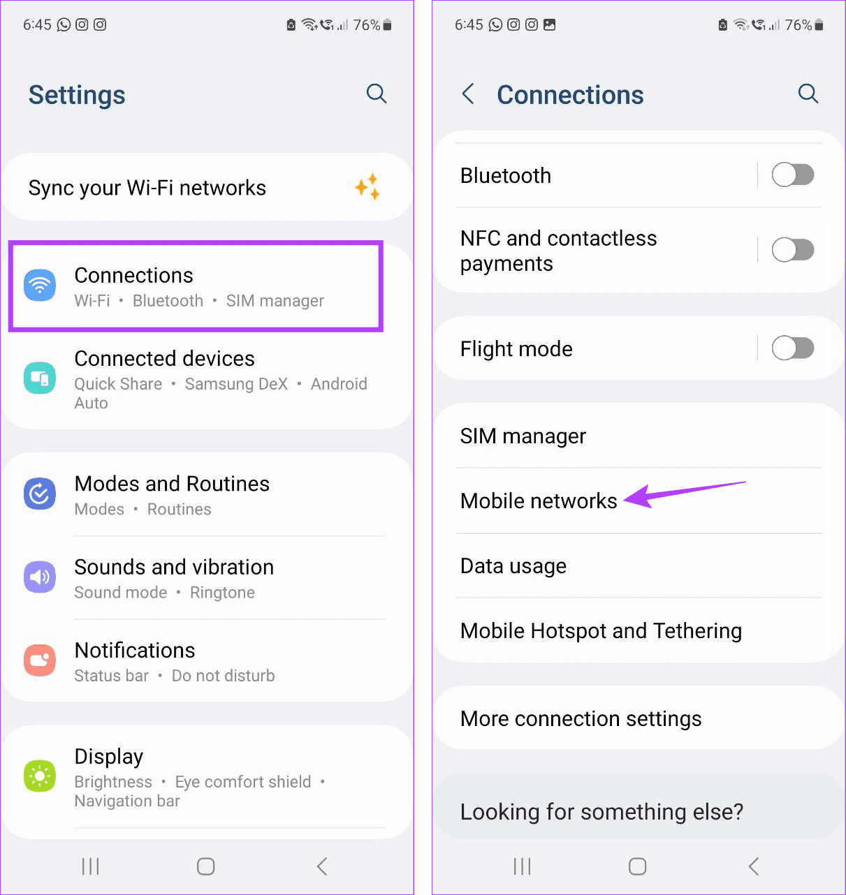 Open Mobile Network settings Android