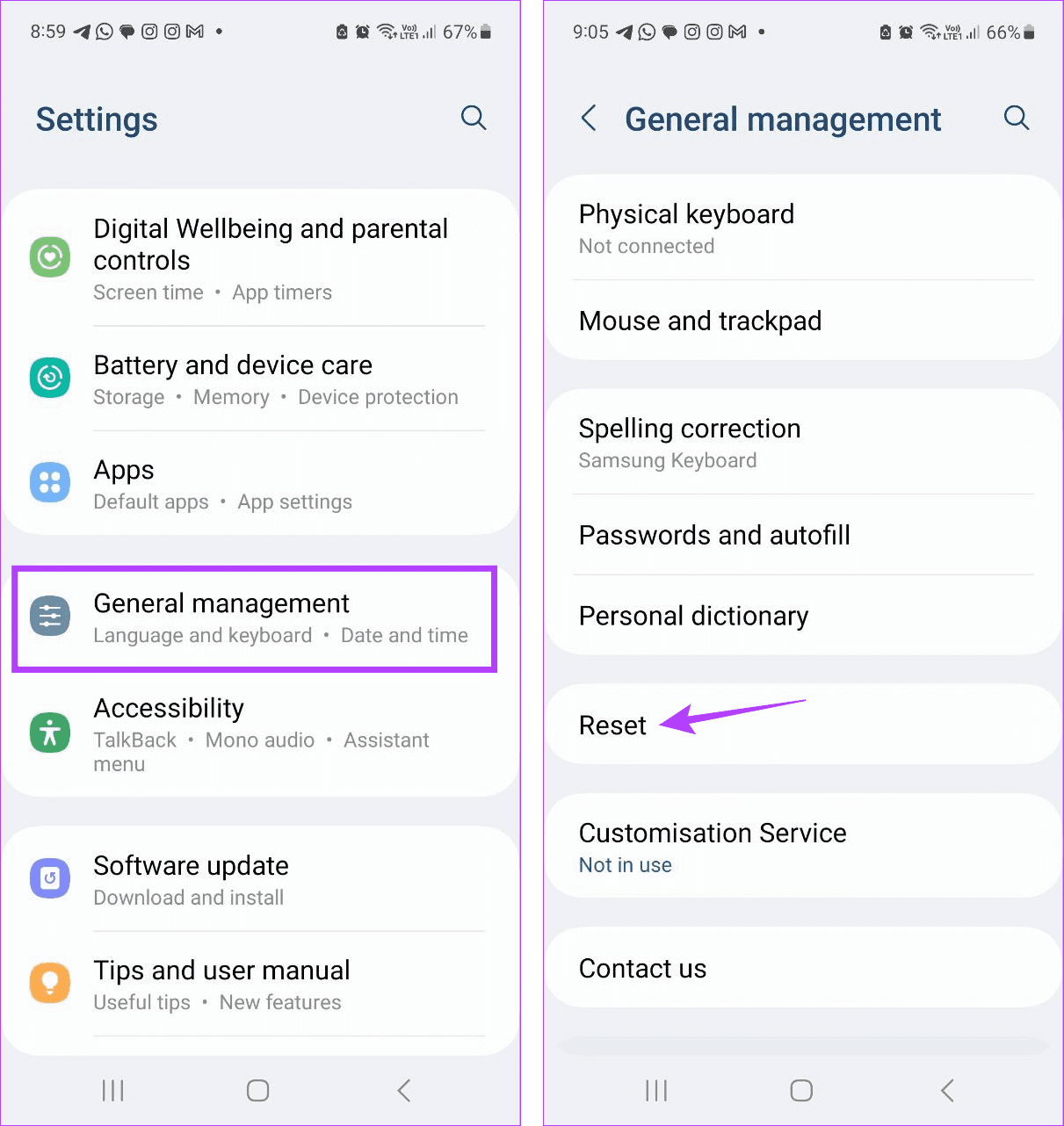 Open Reset settings 6