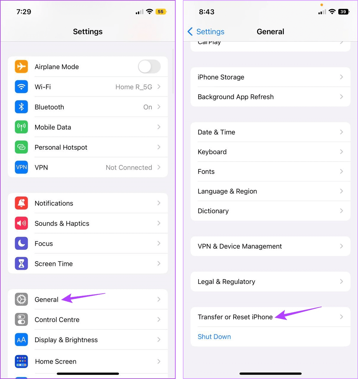Open iPhone Reset Settings 10