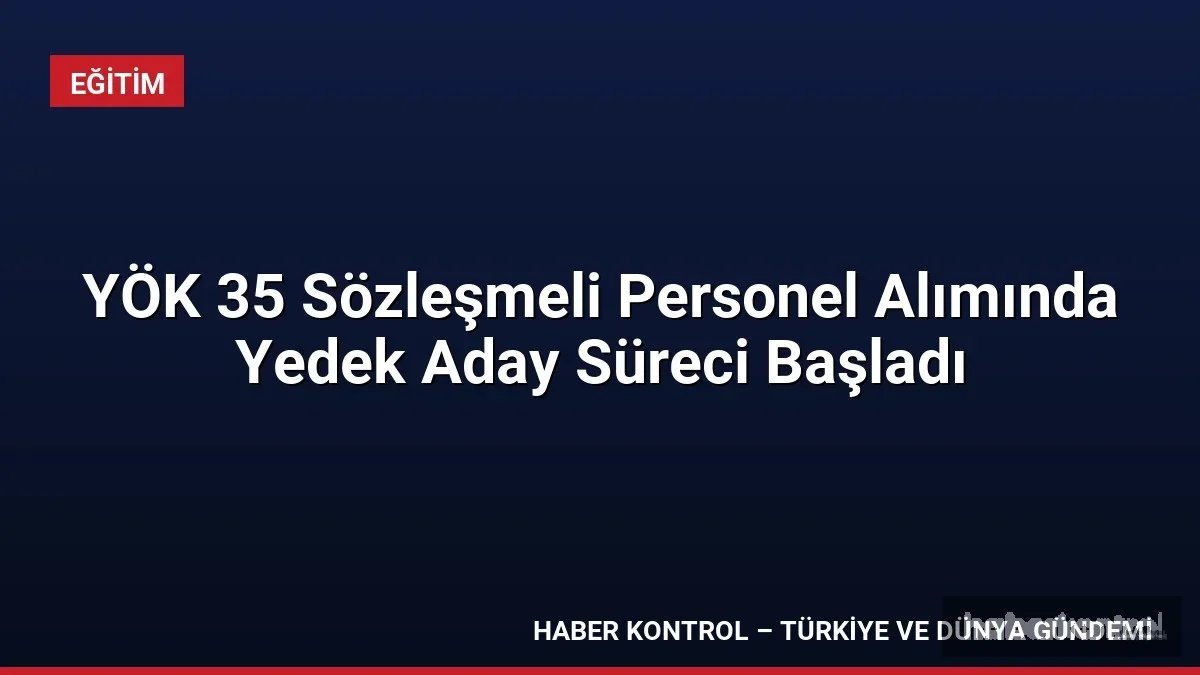 YÖK 35 Sözleşmeli Personel Alımında Yedek Aday Süreci Başladı