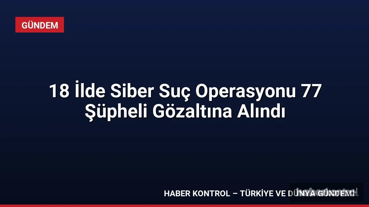 18 İlde Siber Suç Operasyonu 77 Şüpheli Gözaltına Alındı